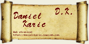 Daniel Karić vizit kartica